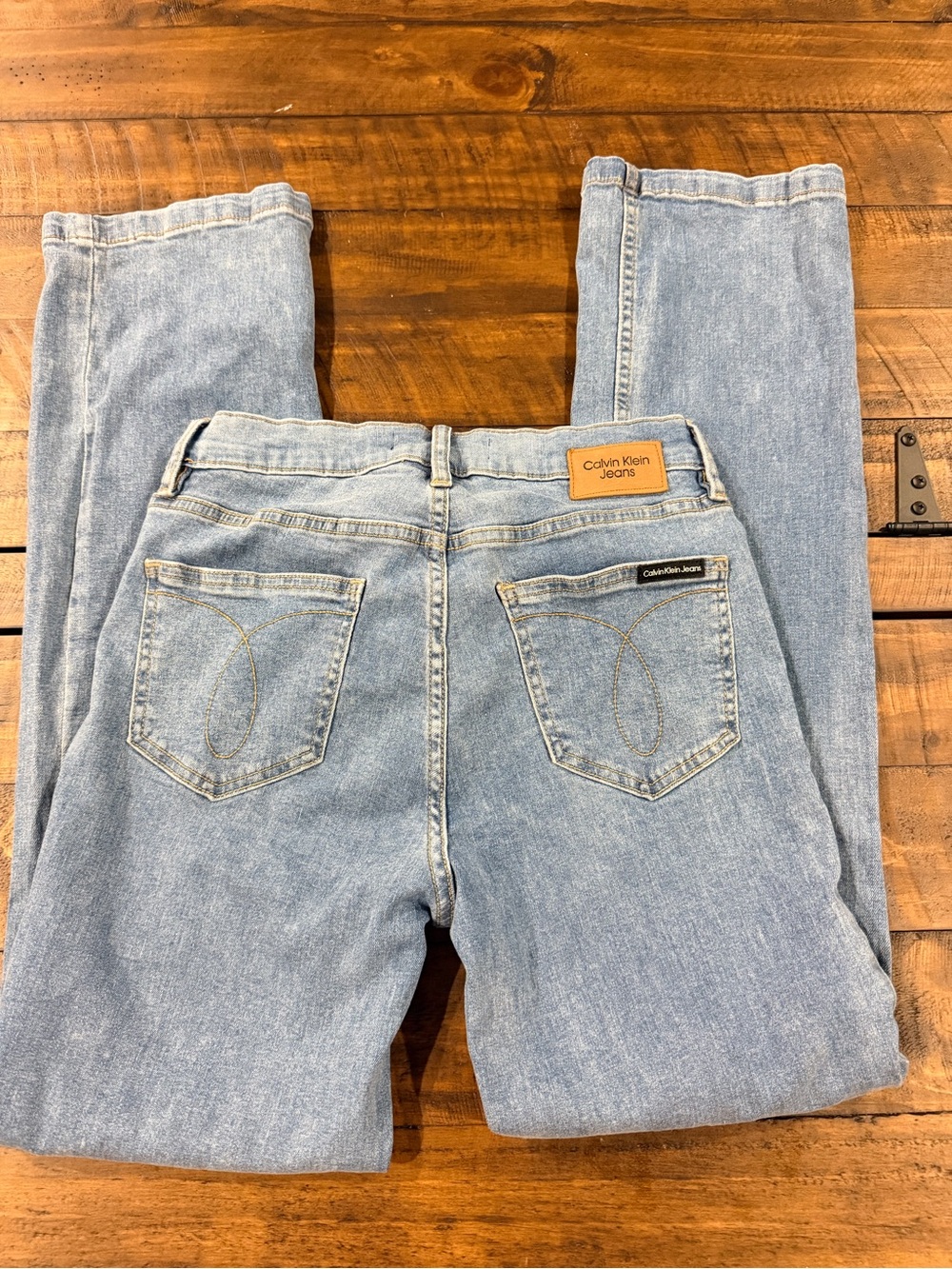 Calvin Klein Light Blue Straight-Leg High Waist Jeans